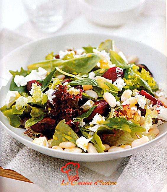 Salade de betterave haricots feta et menthe