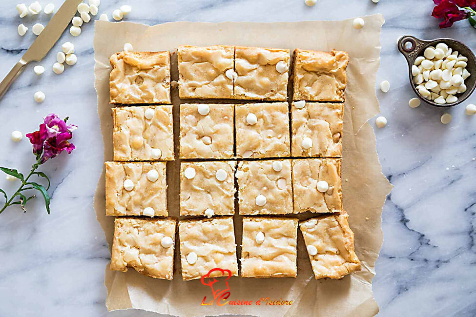 Brownie au chocolat blanc