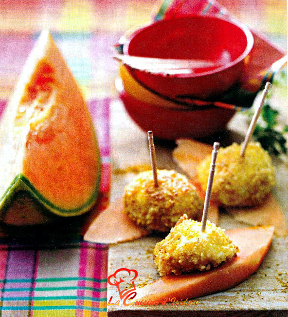 Mini brochettes de mozzarella et melon