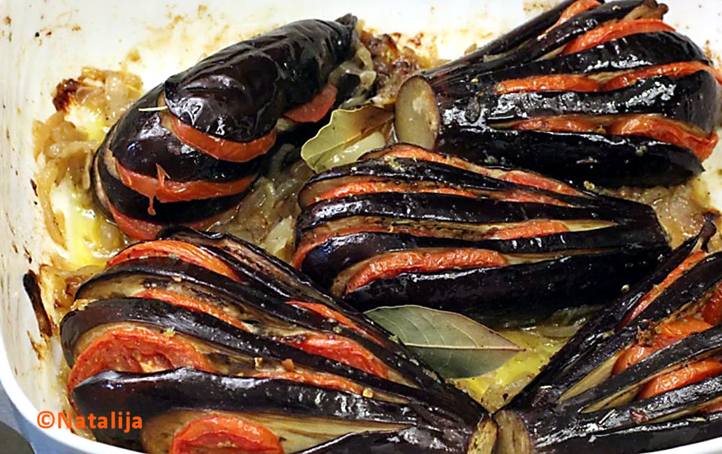 Aubergines en éventail