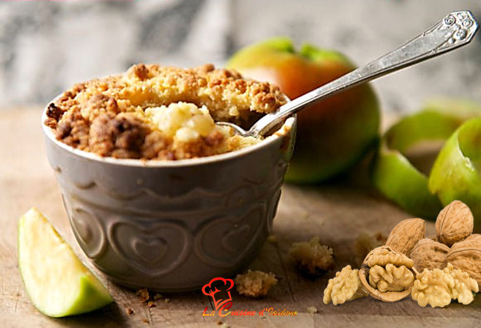 Crumble aux pommes et aux noix